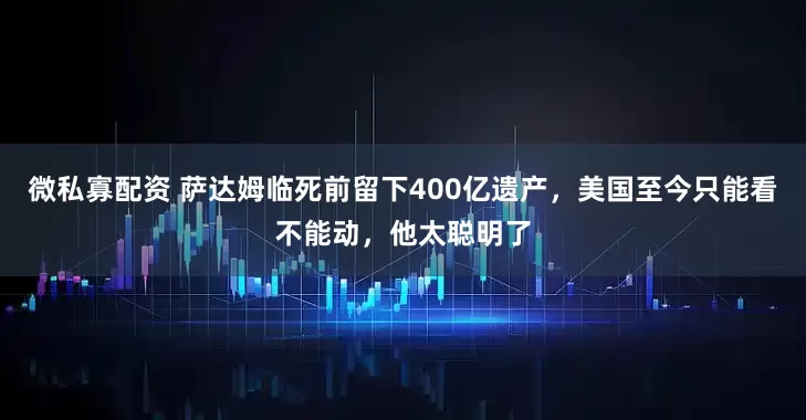 微私寡配资 萨达姆临死前留下400亿遗产，美国至今只能看不能动，他太聪明了