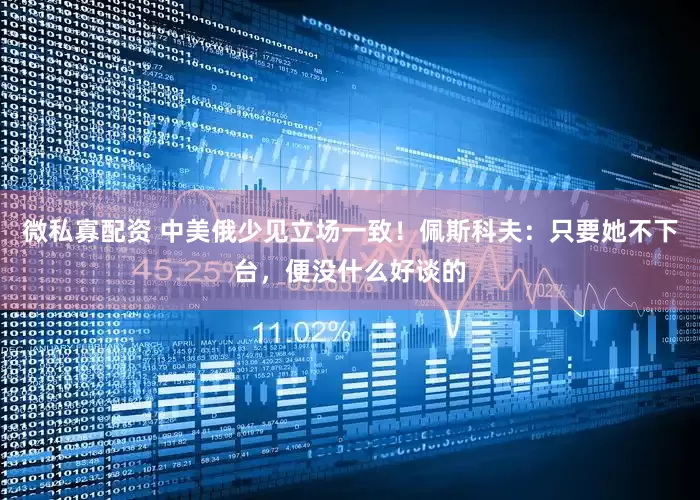 微私寡配资 中美俄少见立场一致！佩斯科夫：只要她不下台，便没什么好谈的